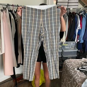 Stretchy plaid work pants